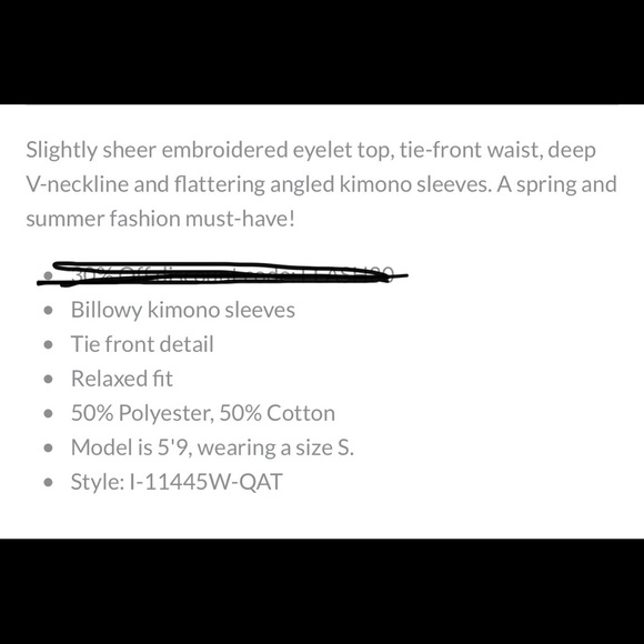 Love Stitch Front Tie Top - Picture 6 of 7